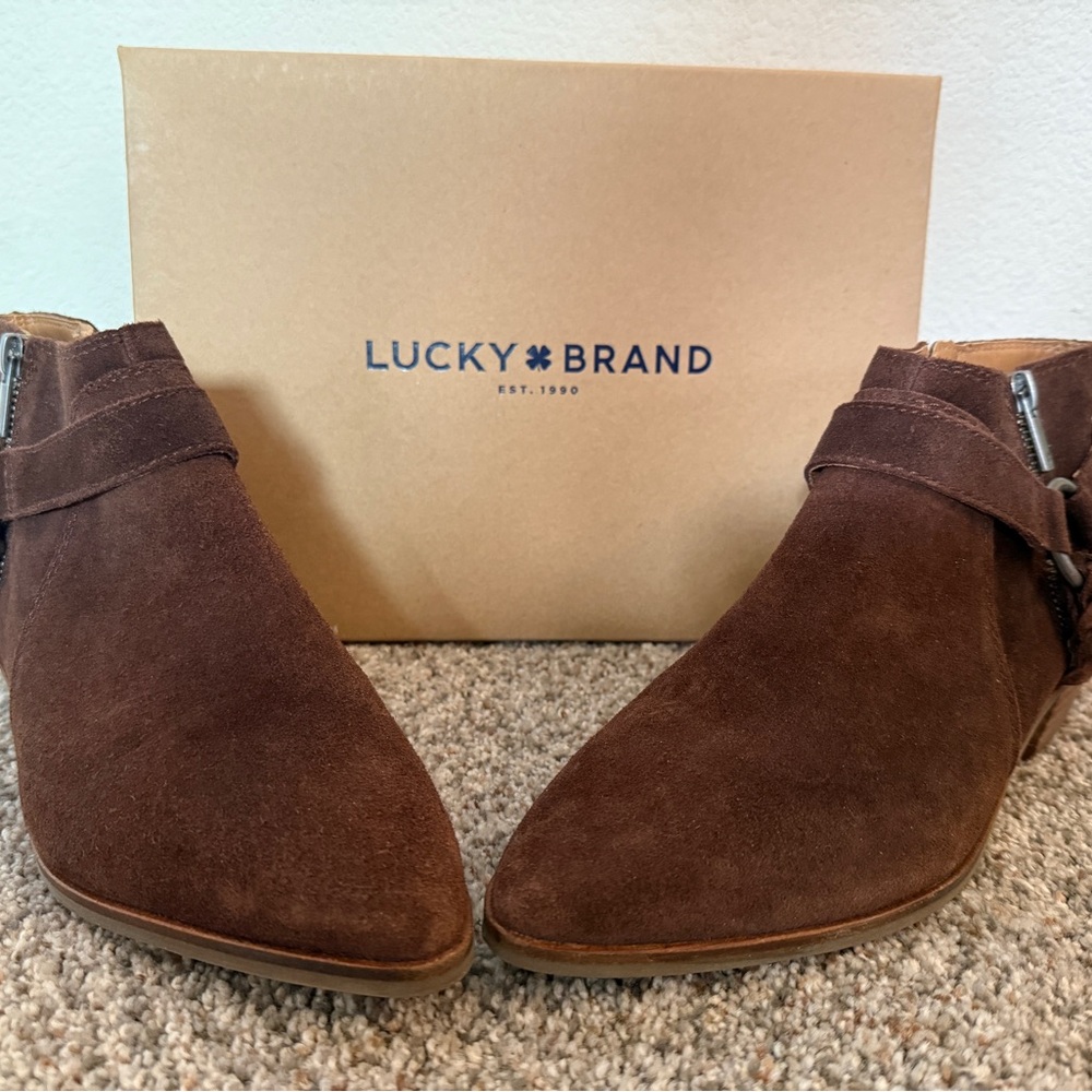 Lucky Brand Brown Suede Ankle Boots